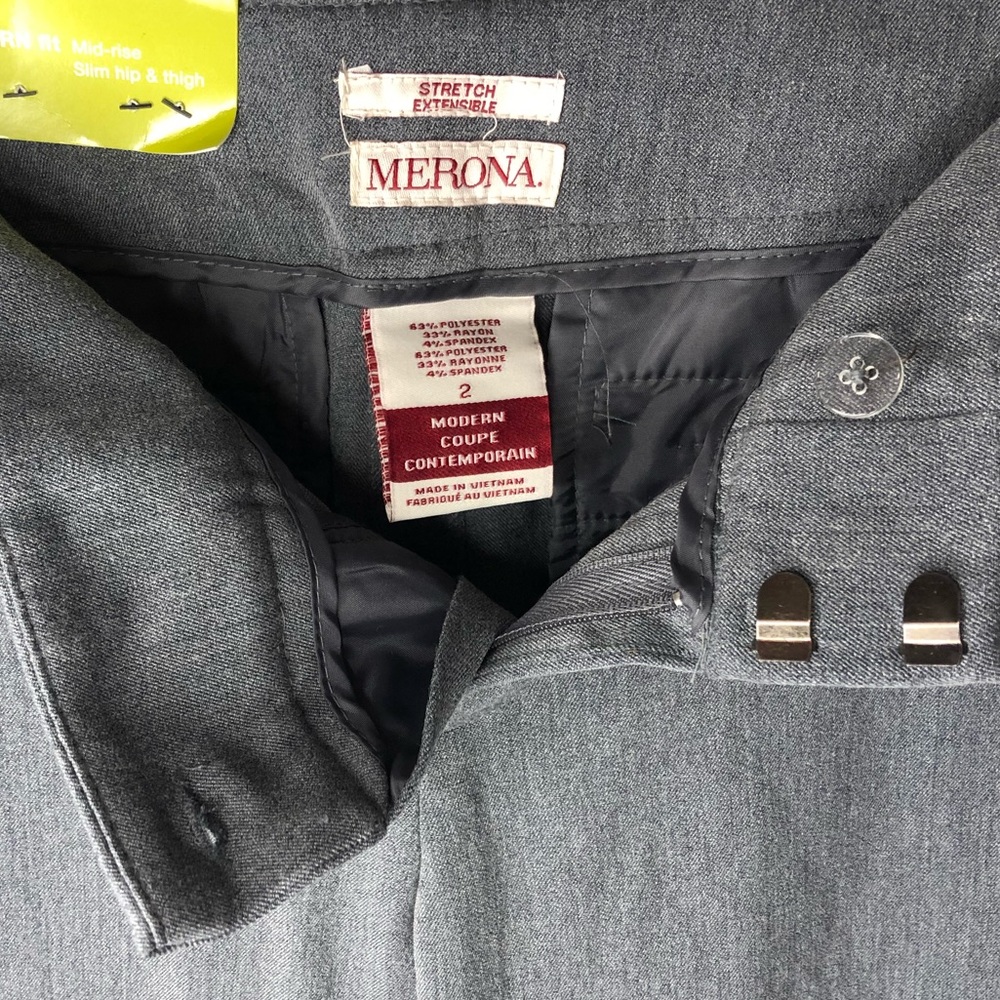 Size 2 Merona Modern Fit Mid Rise BootCut Slim Hip & Thigh Slacks Trousers - Picture 5 of 6